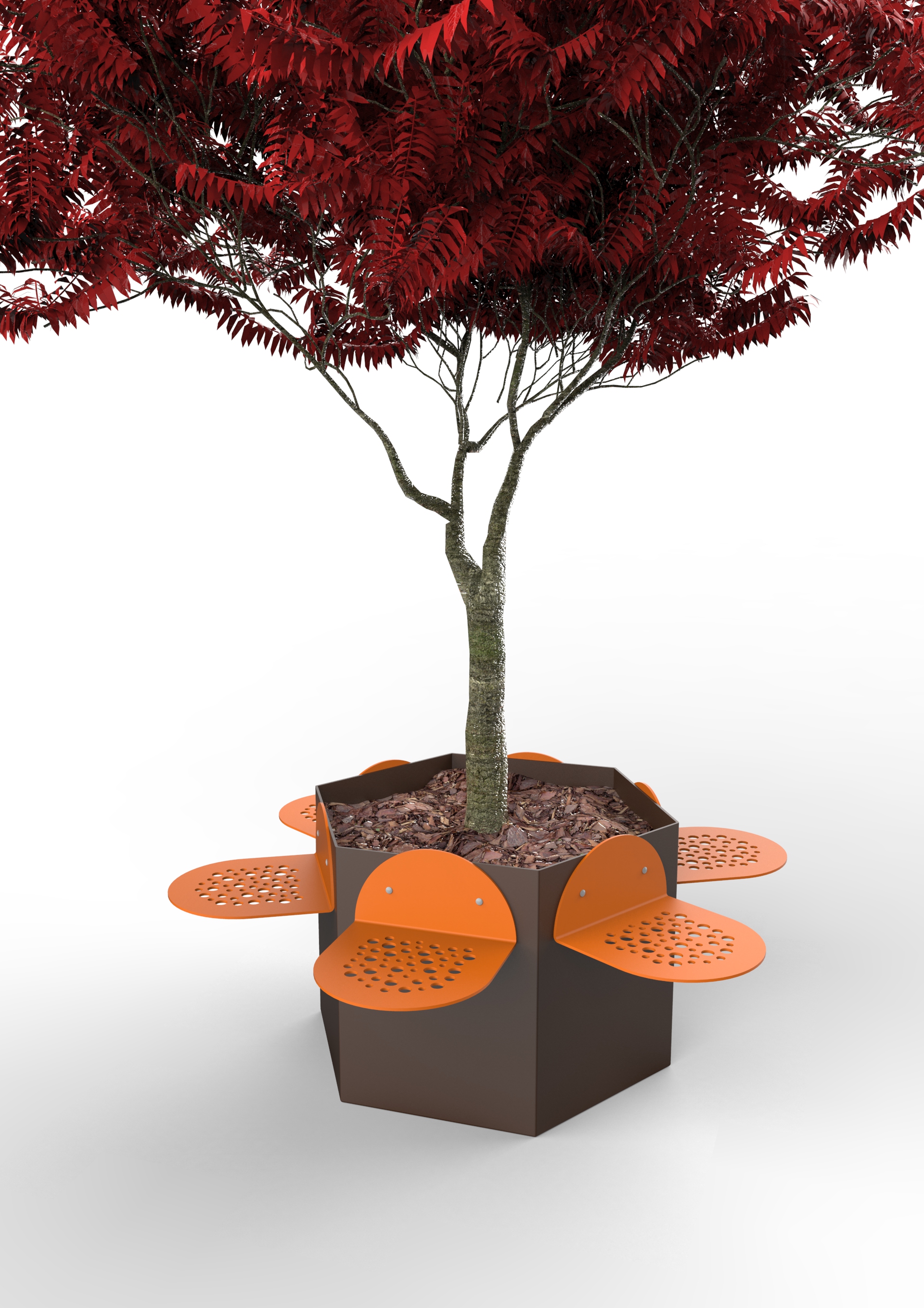 PETALO system (fioriera-seduta (acciaio o legno)-rastrelliera- totem informativo)-image-2